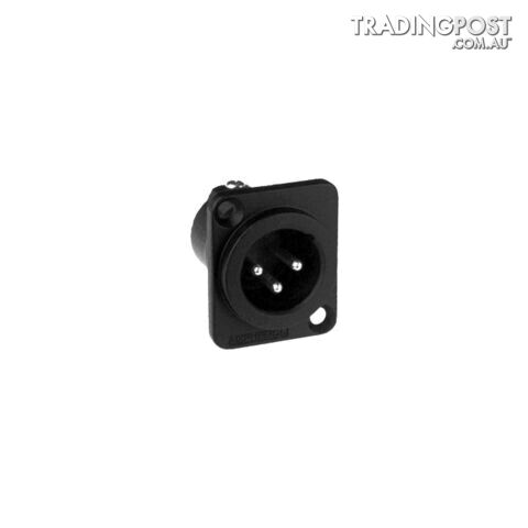 PD5346 3 PIN PANEL XLR PLUG (AC3MMDZB METAL BLACK SQUARE- SOLID PINS