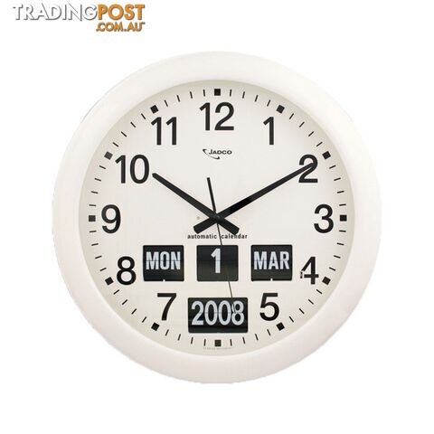 BQ368 475MM ROUND WALL CLOCK WITH CALENDAR DAY DATE MONTH AND YEAR