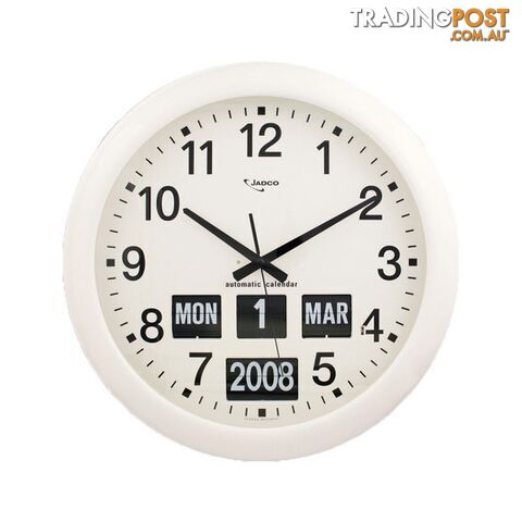 BQ368 475MM ROUND WALL CLOCK WITH CALENDAR DAY DATE MONTH AND YEAR