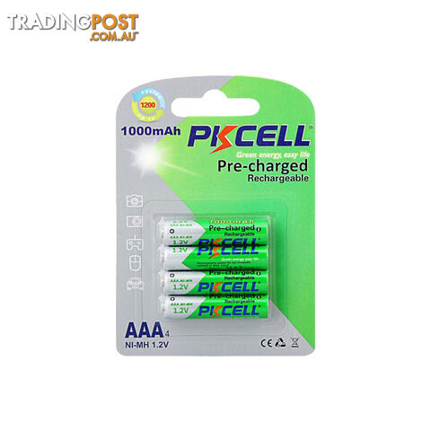 PK4PAAA 1000MAH NIMH AAA BATTERIES 4PK READY TO USE LSD PKCELL