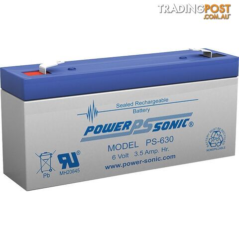 PS630 6V 3.5 AMP SLA BATTERY F1 TERMINAL SEALED LEAD ACID