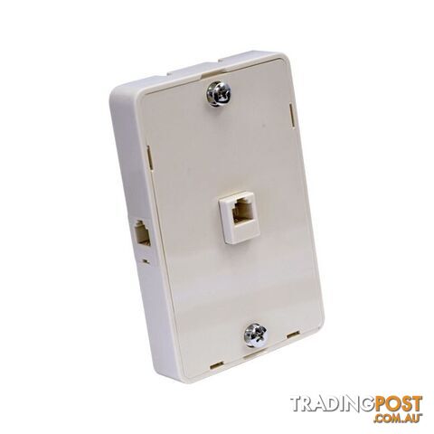 TEL5049 2 OUTLET MODULAR TELEPHONE WALL PLATE (1XFRONT & 2XSIDE)
