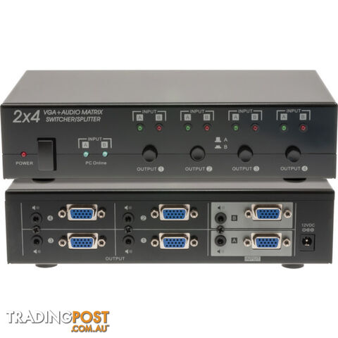 PRO1338 2X4 VGA + AUDIO MATRIX SWITCHER SPLITTER