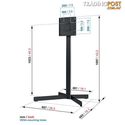 EFF8230 19" - 37" FLOOR TV STAND - photo 4 of 4
