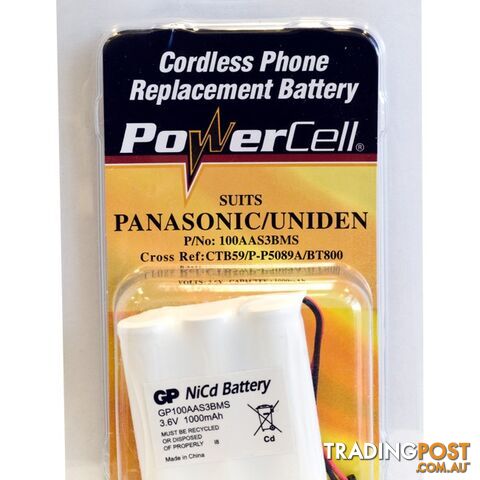 CTB59 3.6V NICAD 1000MAH BATTERY SUITS PANASONIC / UNIDEN PHONE