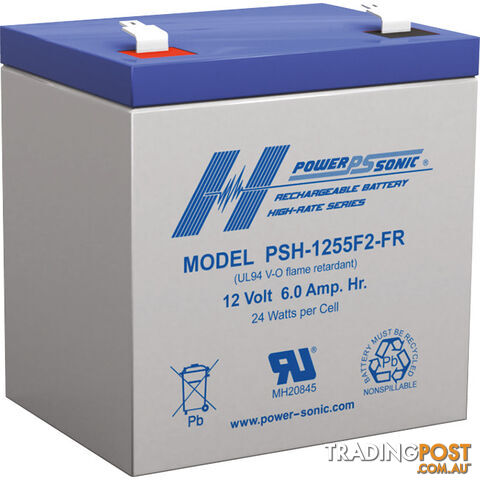 PSH1255 12V 6AH HIGH DISCHARGE BATTERY F2 UPS