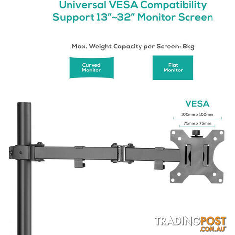 SC01K ACTIVIVA SINGLE MONITOR ARM DOUBLE JOINT - photo 4 of 12