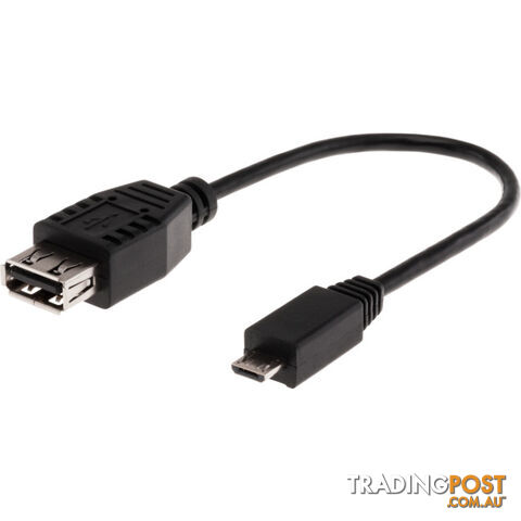 LC7245 MICRO USB OTG CABLE - 15CM USB-A SOCKET TO MICRO USB-B