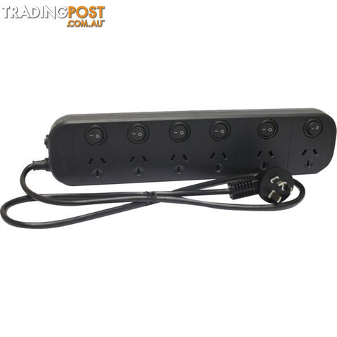 PT1816 6 OUTLET SWITCHED POWERBOARD SURGE PROTECTED JACKSON