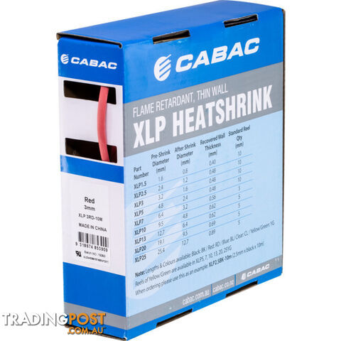HS3.2RED-10M 3.2MM X 10M HEAT SHRINK BOX RED - photo 1 of 2