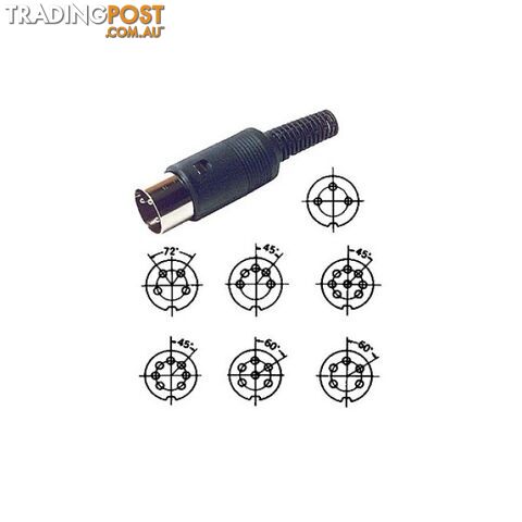 PD6081 6 PIN DIN LINE PLUG 60Â¦ PIN SPACING
