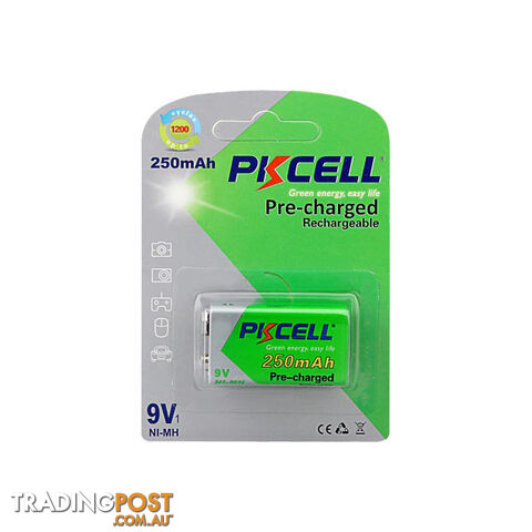 PK9V 250MAH NIMH 9V BATTERY 1 PK READY TO USE LSD PKCELL