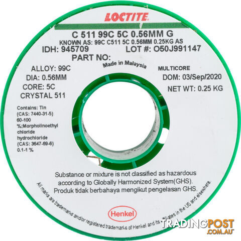 LF0.56-250G 0.56MM LEAD FREE SOLDER 250G 99% TIN, 1% COPPER - MULTICORE - photo 2 of 2