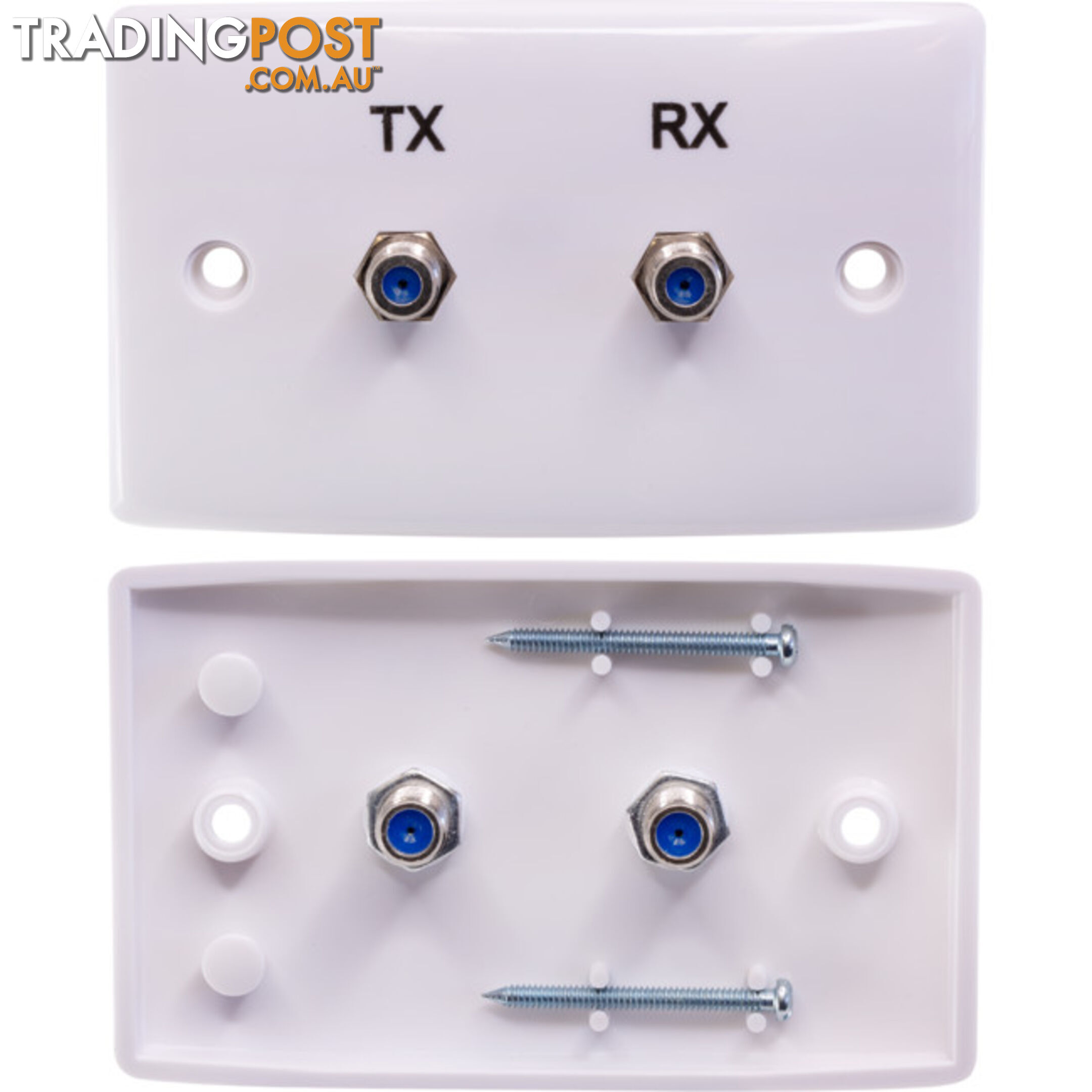 2FHRLWP TX RX TWIN 'F' TYPE WALL PLATE TWIN SATELLITE BC74727