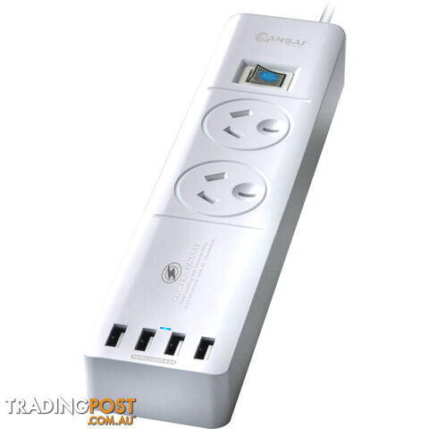 PAD4022A 2 WAY POWER BOARD WITH USB SURGE 4 USB 4.2A SANSAI