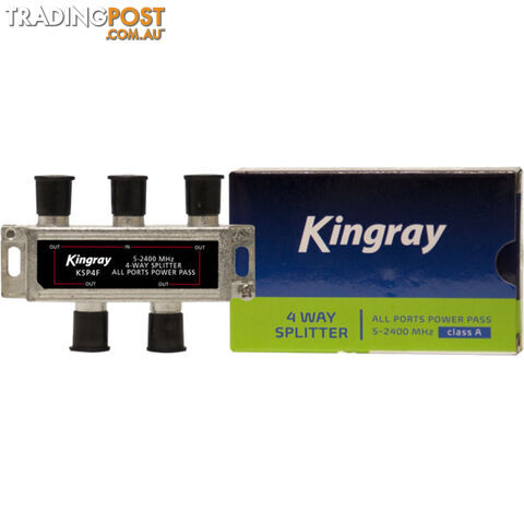 KSP4F 4 WAY F-TYPE SPLITTER FOXTEL APPROVED F30952