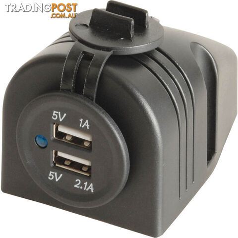 MP3616 PANEL MOUNT DUAL USB CHARGER SURFACE UNDER DASH