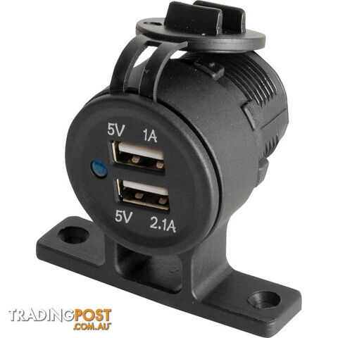 MP3616 PANEL MOUNT DUAL USB CHARGER SURFACE UNDER DASH - photo 2 of 2