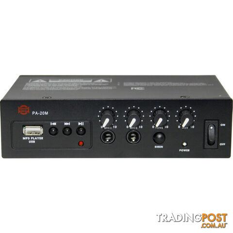 PA20M 20W DC12V CLASS D AMPLIFIER MP3 SIREN 2XMIC AUX IN SHOW - photo 3 of 3