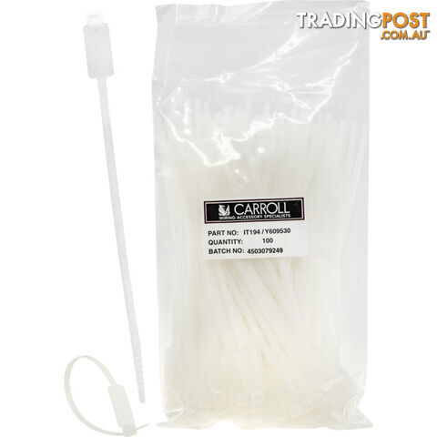IT194NT 194MM NAME TAG / ID CABLE TIE CLEAR / NATURAL - 100 PACK