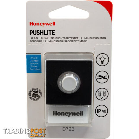D723 ILLUMINATED DOOR BELL PRESS HARD WIRED - HONEYWELL - photo 2 of 3