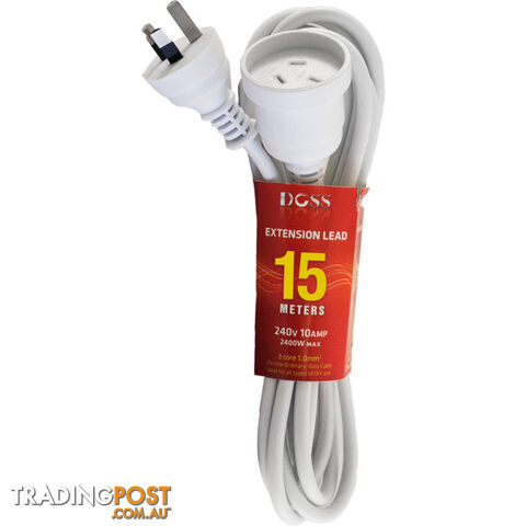 EXL15M 15M POWER EXTENSION LEAD WHITE DOSS