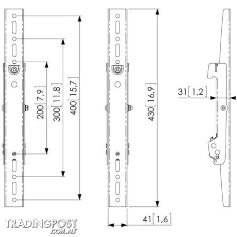 PFS3204 VOGELS 160KG DISPLAY STRIPS 400MM VERTICAL FITMENT - photo 4 of 4