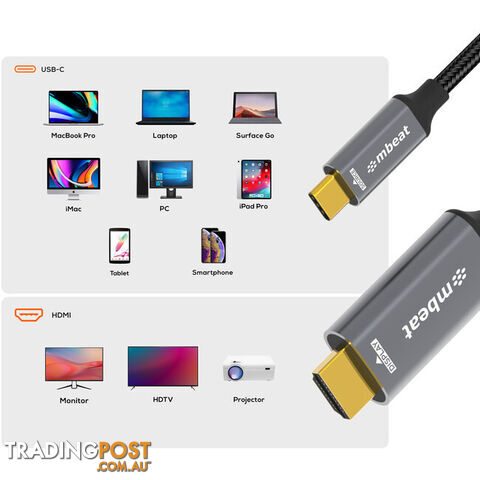LC8022 1.8M USB-C TO HDMI CABLE 8K TOUGH LINK - photo 4 of 6