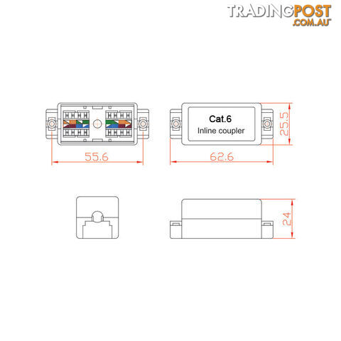 PDCAT6J CAT6 INLINE COUPLER PUNCH DOWN CAT6 JOINER - photo 4 of 8