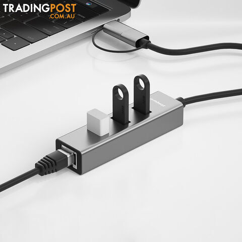 CU3HE331G 3 PORT USB3.0 HUB + GIGA LAN USB-C CONVERTER