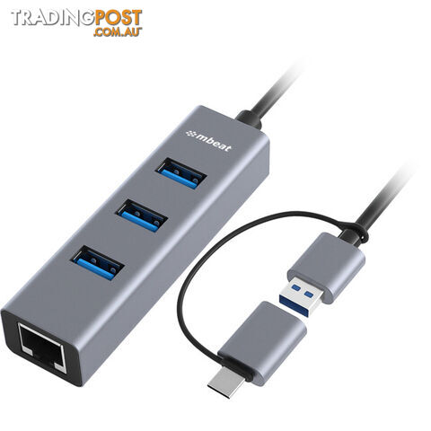 CU3HE331G 3 PORT USB3.0 HUB + GIGA LAN USB-C CONVERTER