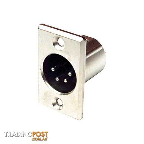 PD5356 4 PIN PANEL XLR PLUG METAL RECTANGULAR