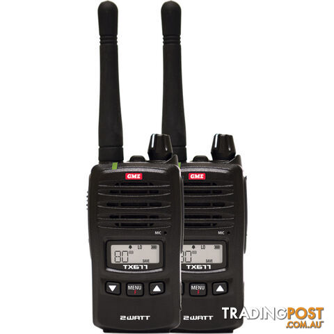 TX677TP 2W UHF CB HANDHELD TWIN PACK GME