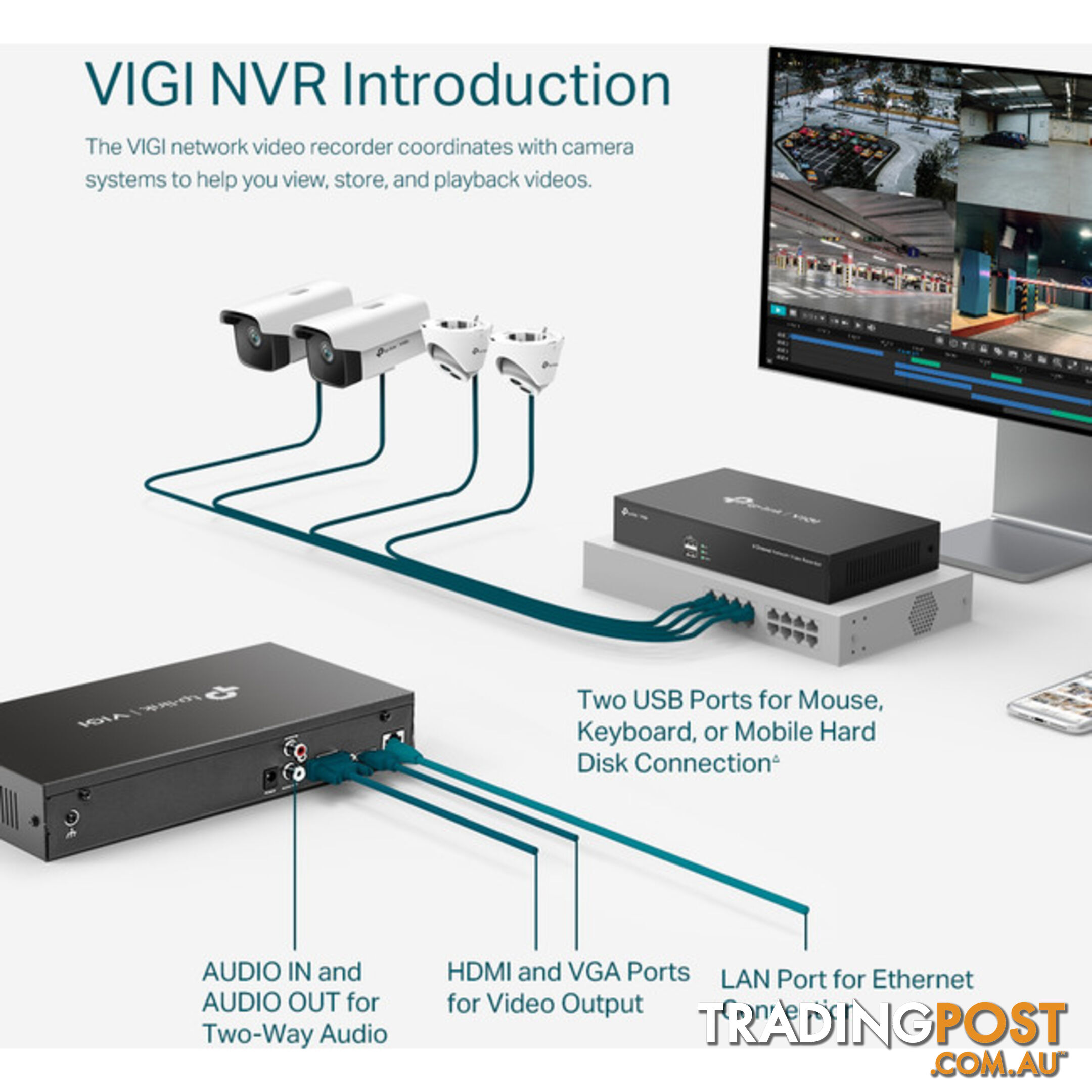 NVR1008H 8CH NETWORK VIDEO RECORDER VIGI - HDD NOT INCLUDED