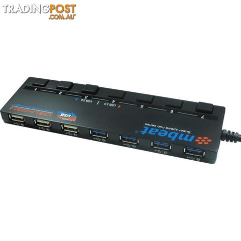 USBM43HUB 7 PORT USB 3.0 & 2.0 HUB WITH INDIVIDUAL SWITCH MBEAT - photo 2 of 2