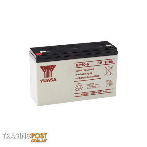 NP10-6 6V 10AMP YUASA SLA BATTERY SEALED LEAD ACID - NP SERIES