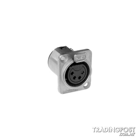 PD5370 4 PIN PANEL XLR SOCKET METAL SQUARE