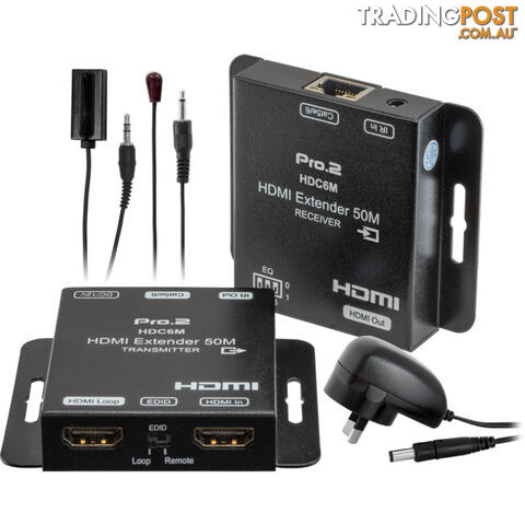 HDC6M HDMI OVER CAT6 EXTENDER [50M] 1080P LOOPOUTEDID POC