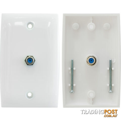 PR3850 'F' TYPE TV WALL PLATE SOCKET TO SOCKET NORMAL DESIGN