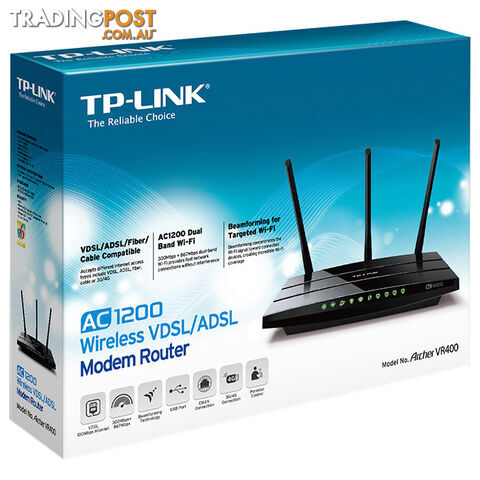 ARCHERVR400 AC1200 VDSL ADSL MODEM ROUTER VR400 USB - photo 5 of 5