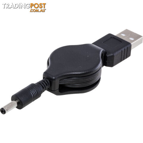 LC7224 RETRACTABLE USB TO DC - 0.8M PLUG TO PLUG USB2 TO 1.3MM DC