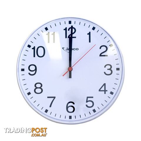 6200CLK 300MM (12") WALL CLOCK WHITE 15MT VIEW - JADCO