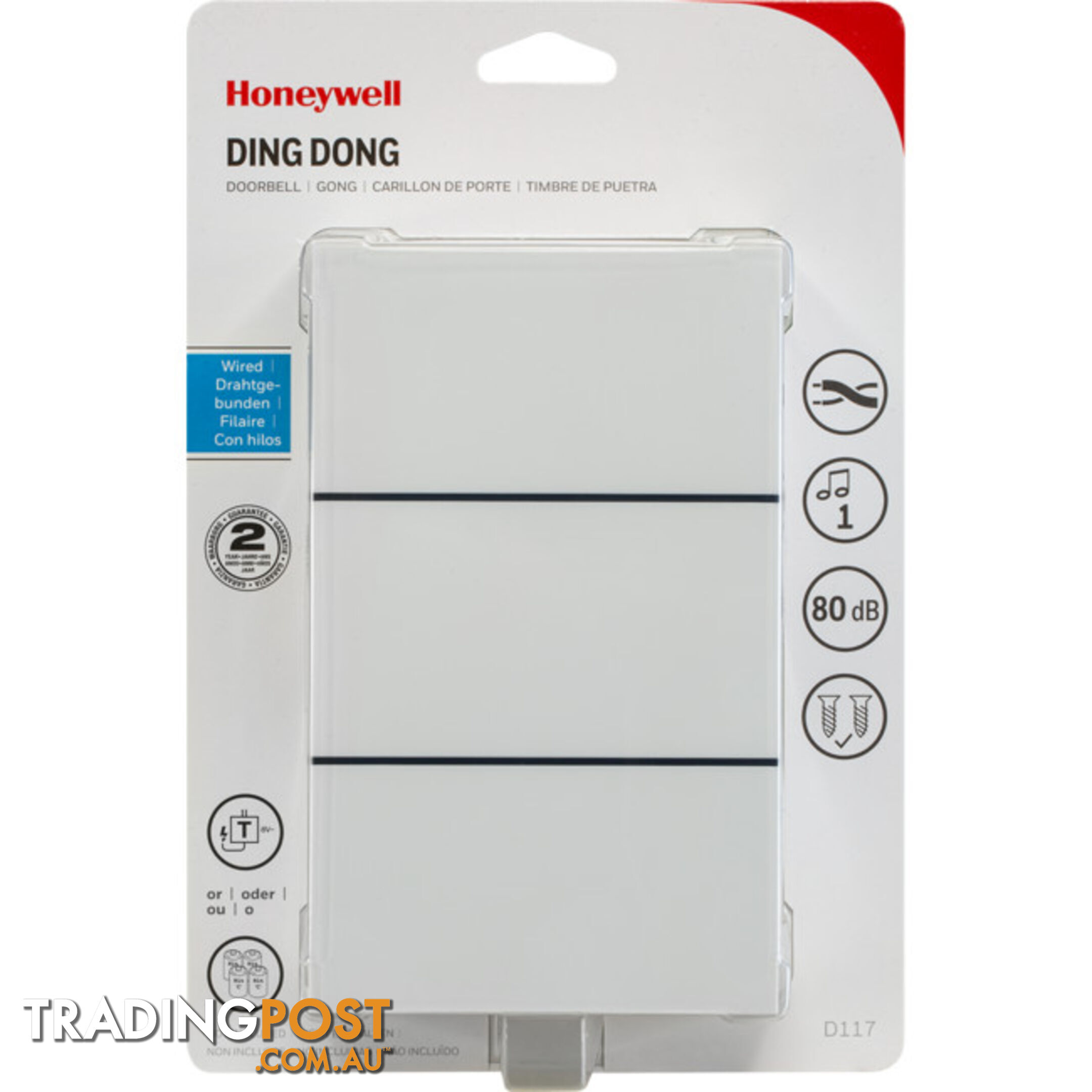 D117 DING DONG DOOR BELL CHIME HONEYWELL