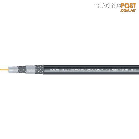 RG11QR-1M RG11 QUAD SHIELD CABLE - 1M MATV CABLE - FOXTEL APPROVED