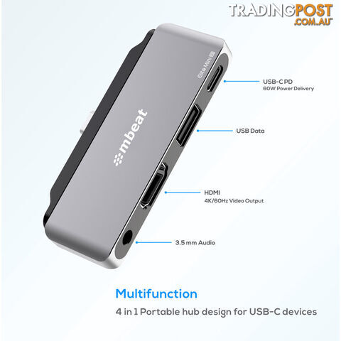 UCDP6 ELITE MINI 4-IN-1 USB-C HUB 4K HDMI PD 3.5MM - photo 2 of 5