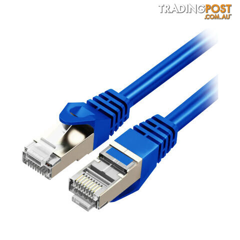 LC8000 30CM CAT7 10GBE ETHERNET CABLE BLUE TRIPLE SHIELDING - photo 3 of 4