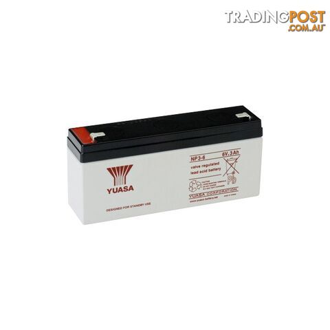 NP3-6 6V 3AMP YUASA SLA BATTERY SEALED LEAD ACID - NP SERIES