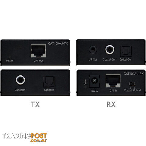 CAT100AU 100M DIGITAL AUDIO EXTENDER WITH DAC FOR ANALOGUE OUT