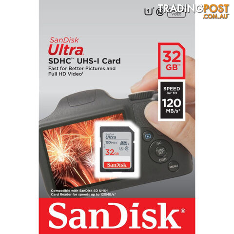 SD32ULTRA-120 SANDISK 32GB SDHC CARD 120MB/S - photo 4 of 5