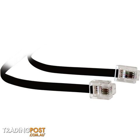 LC0091B/BLK 5MT MODULAR PLUG LEAD - BLACK RJ12 LINE CORD 6P4C TEL5160 - photo 2 of 2